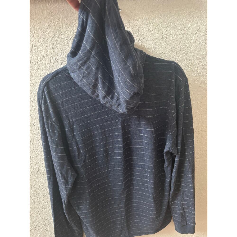 Marine Layer Pullover Sweatshirt Blue Stripe Tri-Blend Jersey Hoodie Size Medium - Picture 4 of 6